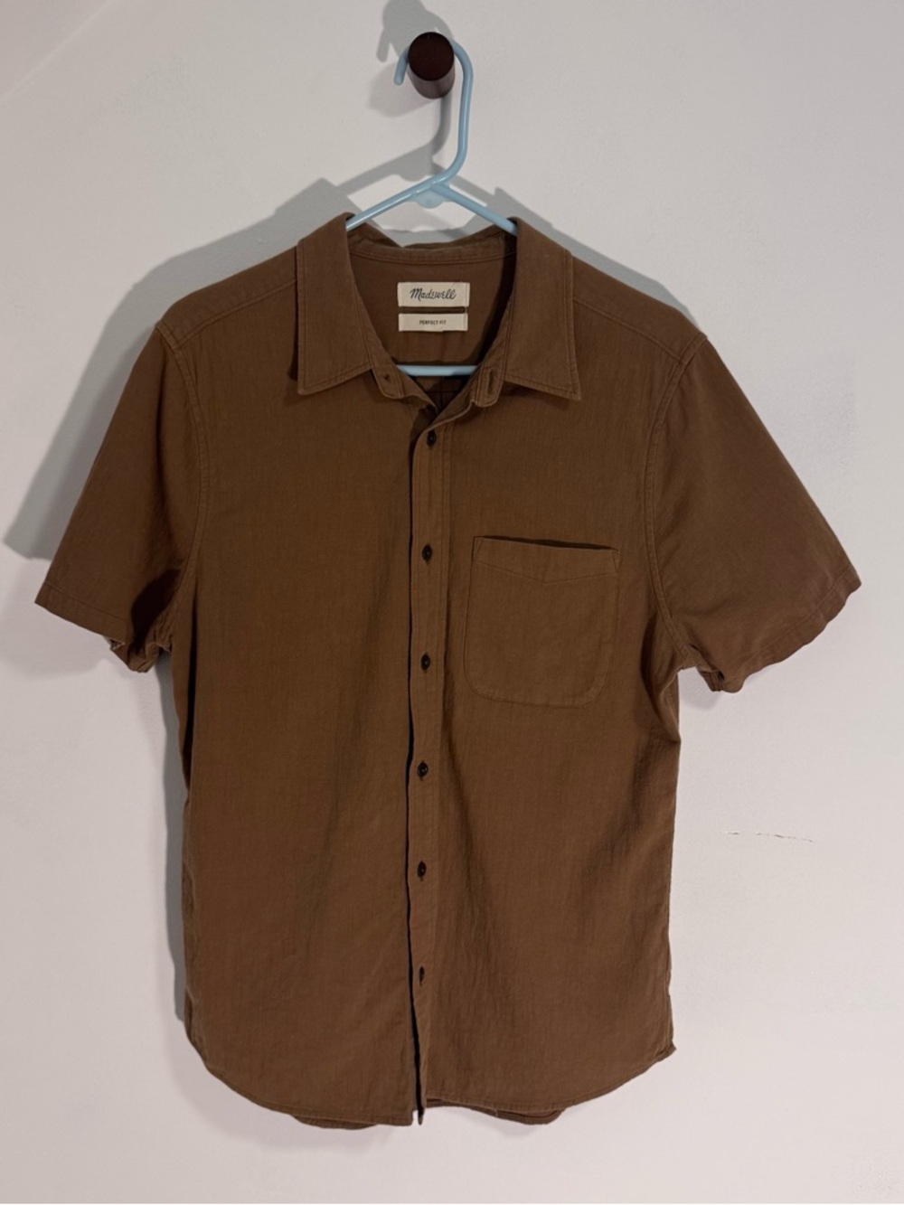 Madewell Men’s Short-Sleeve Button-Down Shirt in Brown